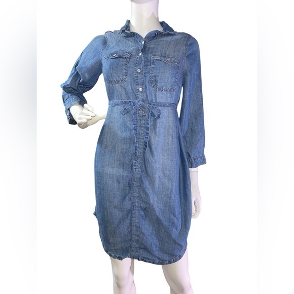 MAMA BEFORE & AFTER DENIM
DRESS Maternity Shirt Dress Size S - Picture 3 of 8